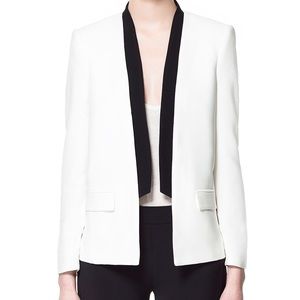 zara white tuxedo blazer